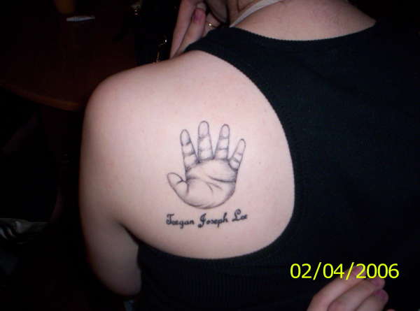 Son's Handprint tattoo