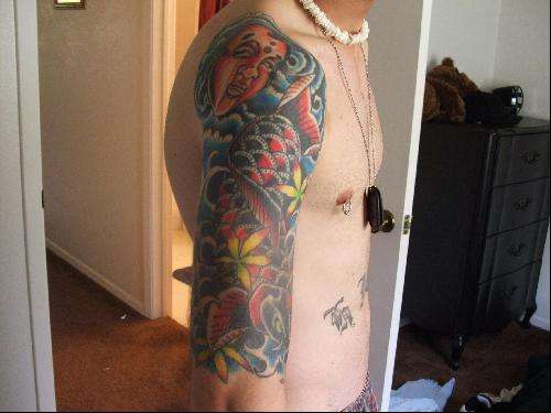 traditional half sleeve tattoo
