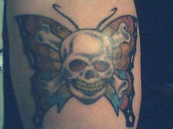 skull/butterfly tattoo