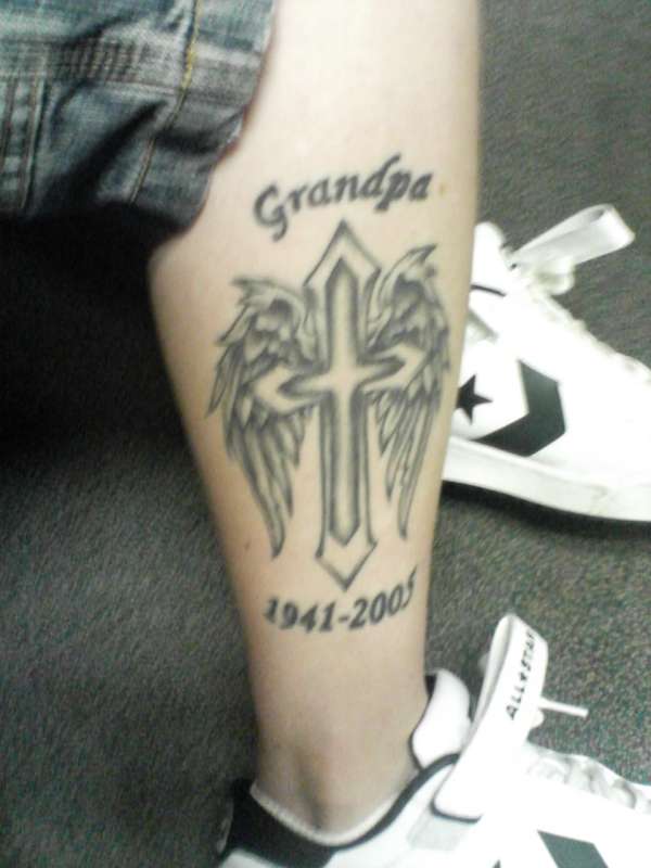 Cross for Grandpa tattoo