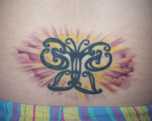 completed butterfly tattoo