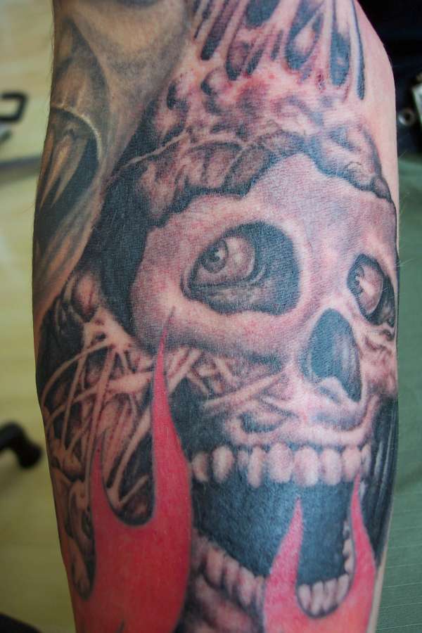 unusual skull tattoo