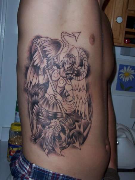 st. michael unfinished tattoo