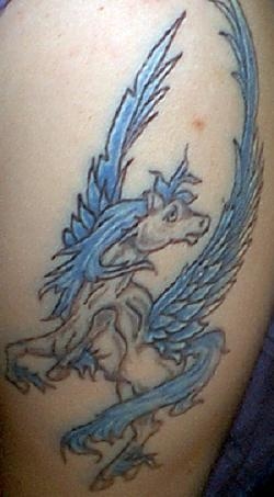 Blue Pegasus tattoo