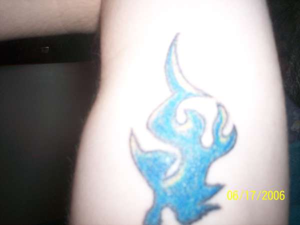 Blue flame tattoo