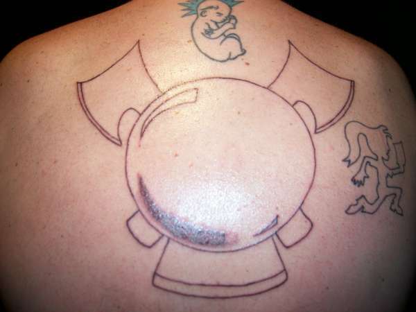 not fin its a befor pic its a crystal ball tattoo not fin its a befor pic its a crystal ball tattoo