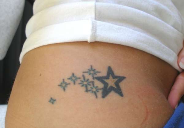 Shooting Stars on Hip tattoo