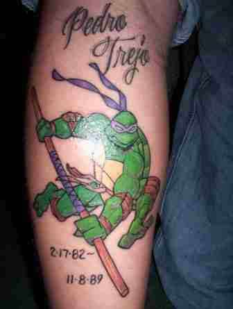 Teenage Mutant Ninja Turtles tattoo located on the