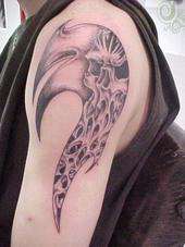 tribal scull tattoo