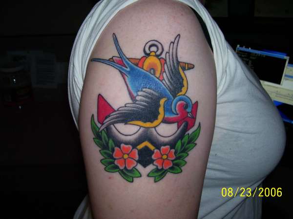Anchor and Swallow tattoo
