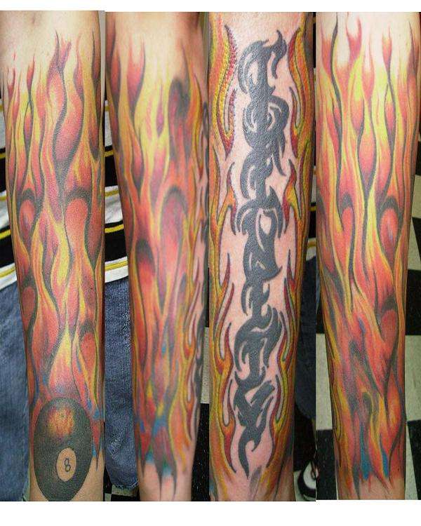 flame sleve by scooby tattoo