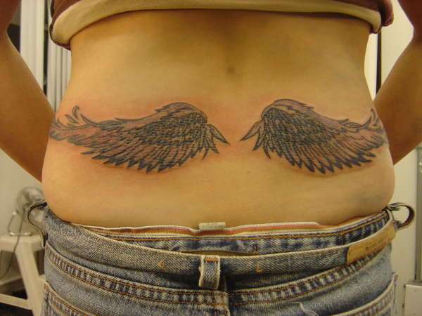 Lower Back Wings tattoo