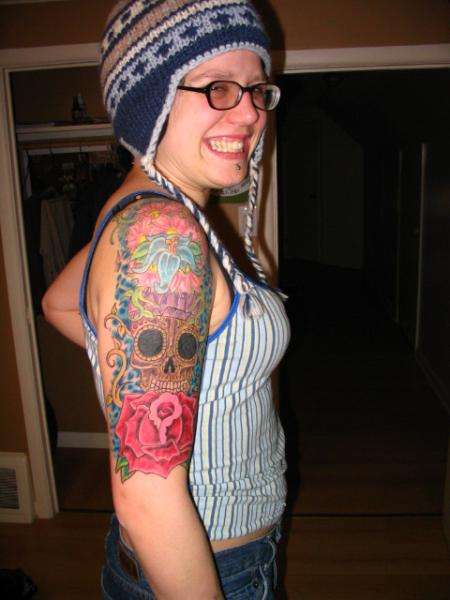 Half sleeve in progress tattoo