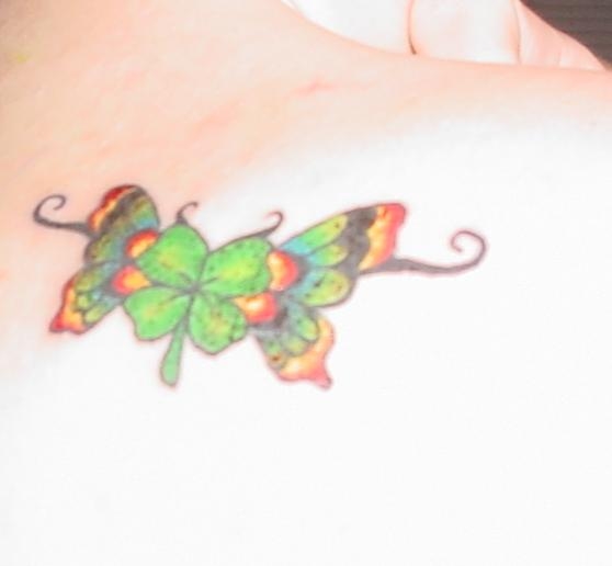 Shamrock/Butterfly tattoo