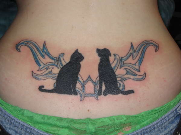 cat and dog tattoo