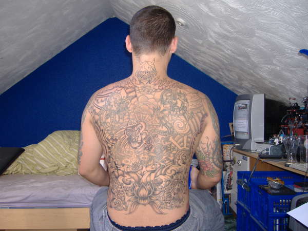 oriental full back tattoo