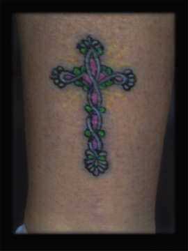 ankle cross tattoo