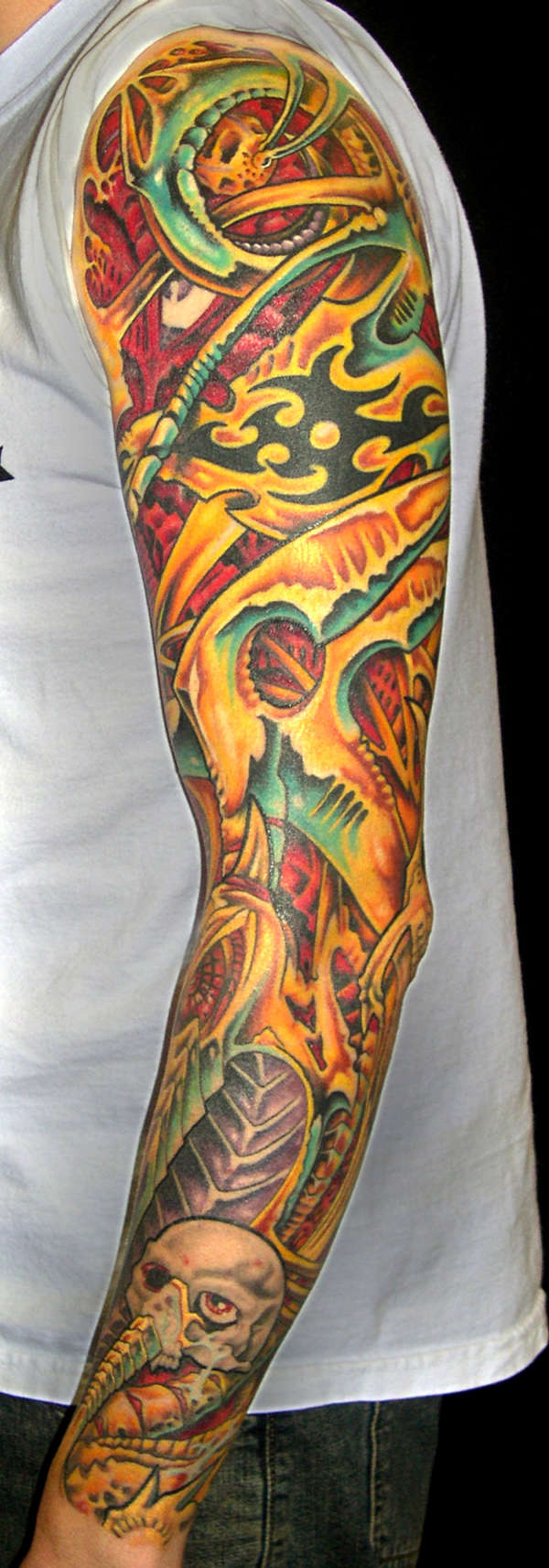 biomech sleeve tattoo