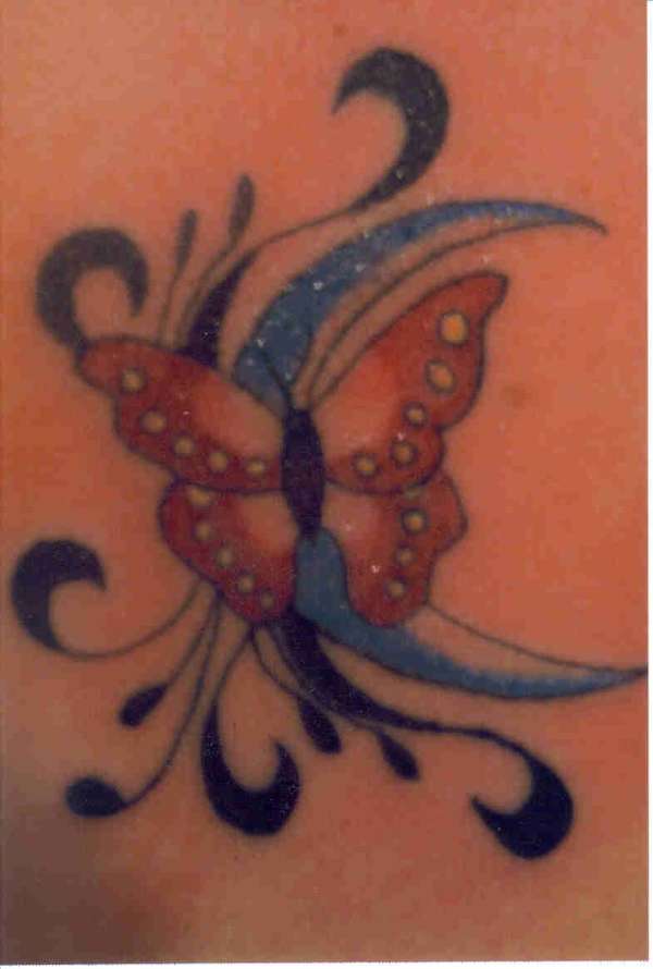 butterfly n tribal tattoo