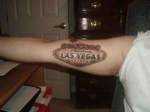 famous las vegas sign tattoo