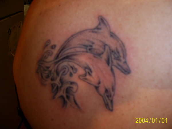 dolphins in water tattoo