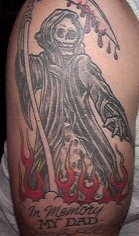 "The Grim  Fuckin Reaper" tattoo