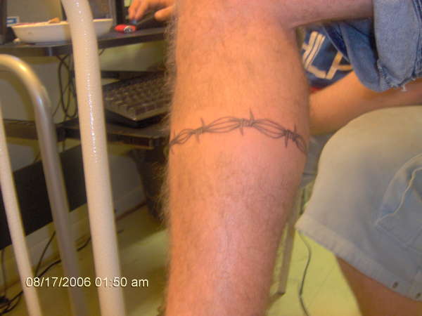 bad ass barbed wire tattoo