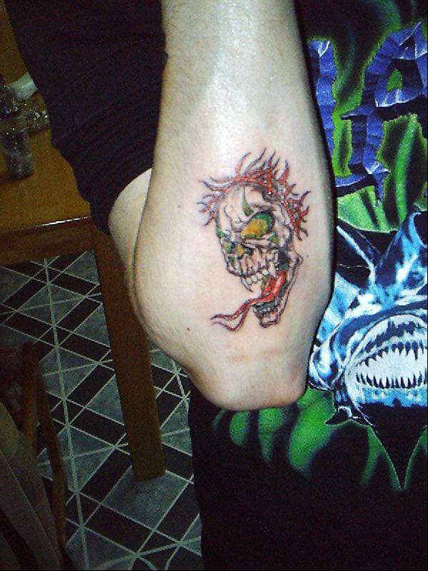 crazy skull tattoo