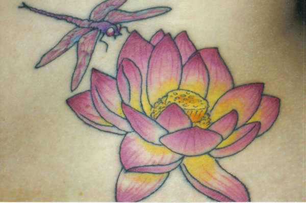 My lotus & dragonfly tattoo