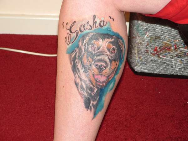 rottie completed tattoo