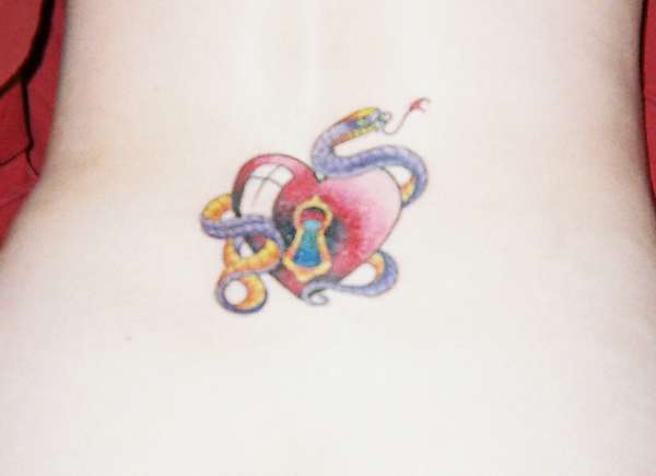 Snake with Heart tattoo