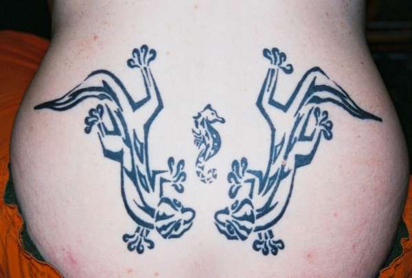 Geckoes & Seahorse tattoo