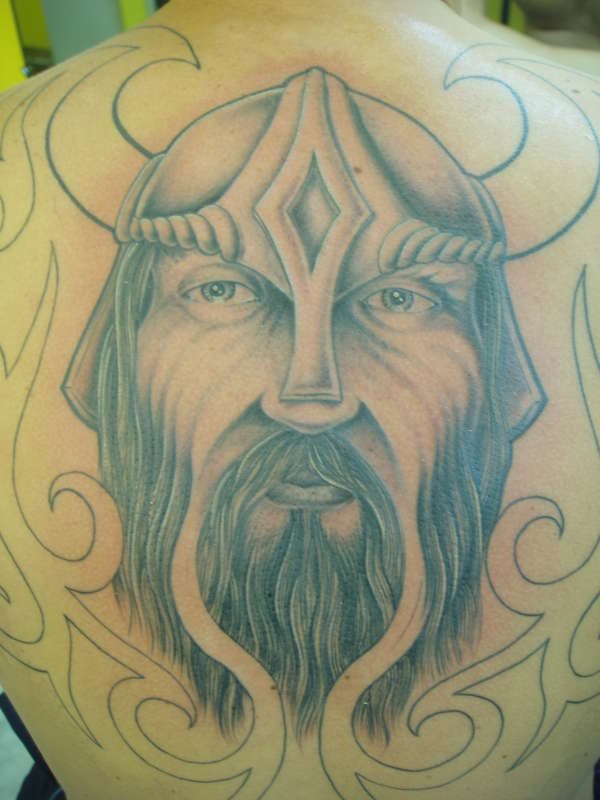 black n grey viking tattoo