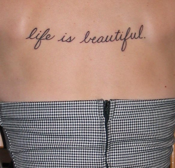 life is beautful [close up] tattoo