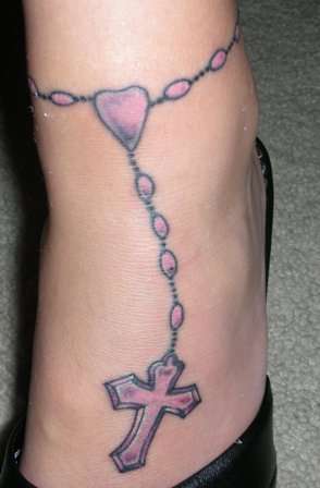 Rosary foot tattoo tattoo