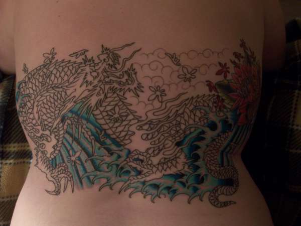 Water added to dragon tattoo