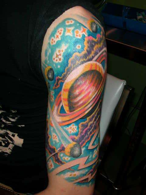 space half sleeve tattoo