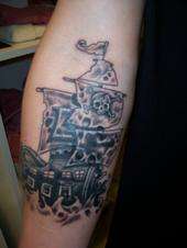 pirate ship tattoo