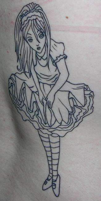 Alice Outline tattoo