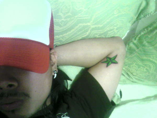 My green/black staR tattoo