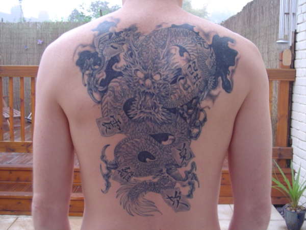 dragon backpiece tattoo
