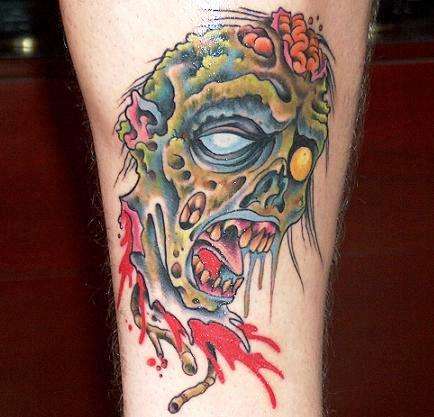 Severed Zombie Head tattoo