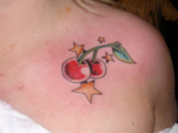 cherries and stars tattoo