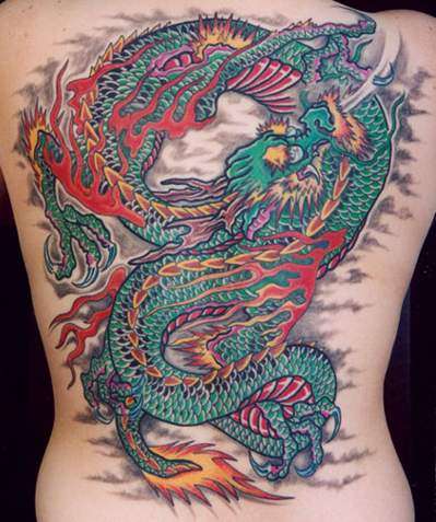 Dragon back piece tattoo