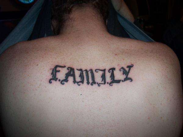 F . A . M . I . L . Y .....father and mother i love you tattoo