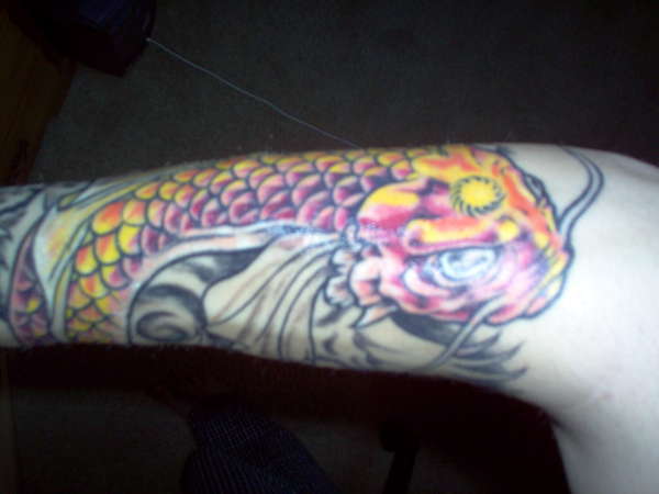 koi with some color tattoo