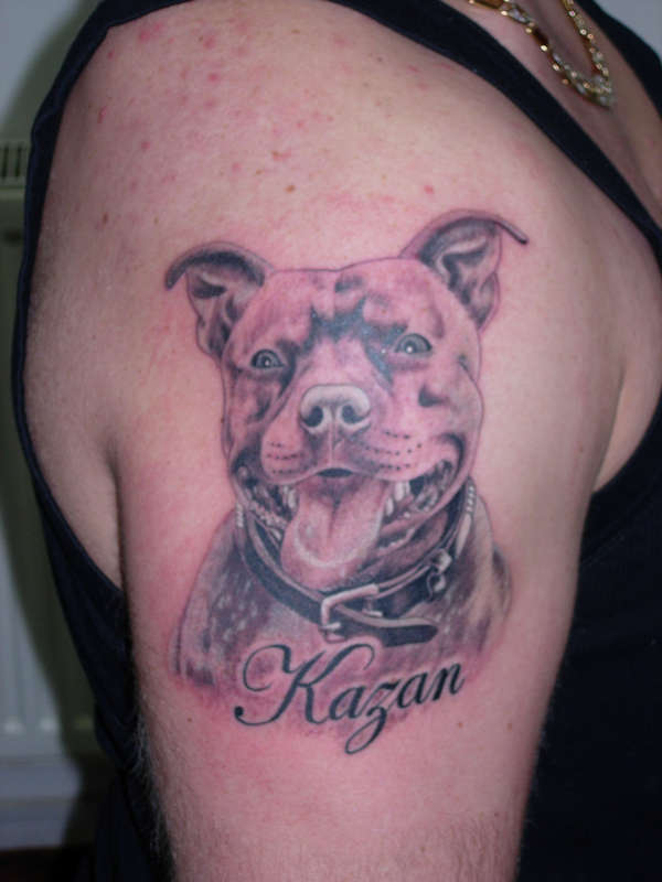 Bull Terrier Portrait tattoo
