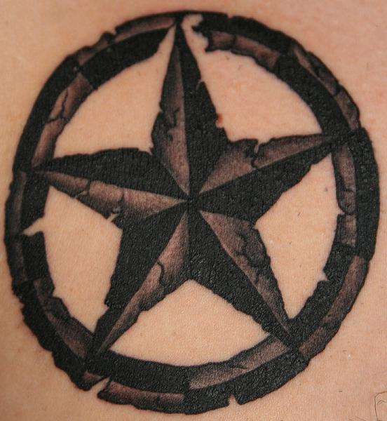 Grayscale Nautical Star tattoo