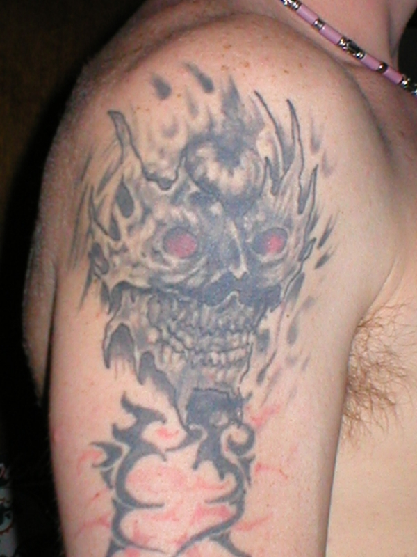 Skull Cover Up tattoo