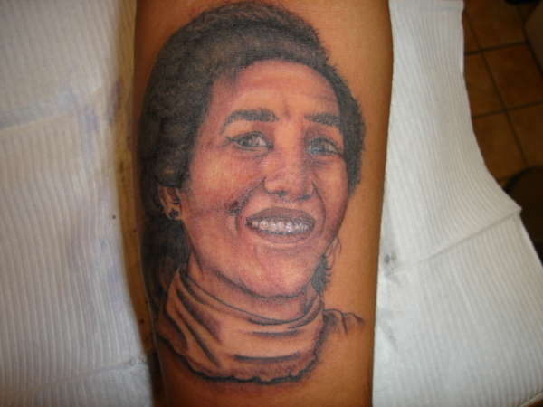 portrait of customers mom tattoo